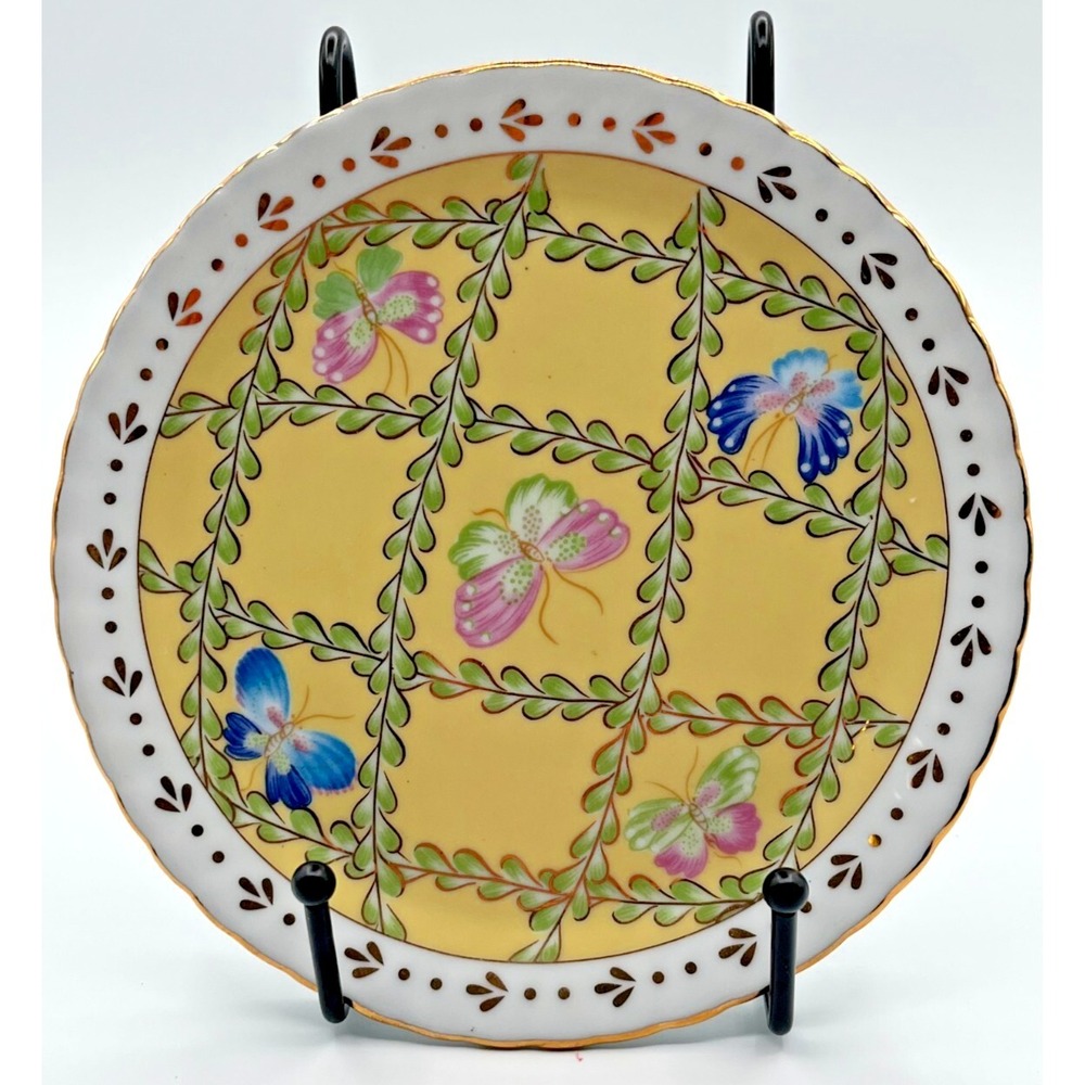 Baum Bros Formalities Butterflies 6 inch Salad Plate with Gold Trim